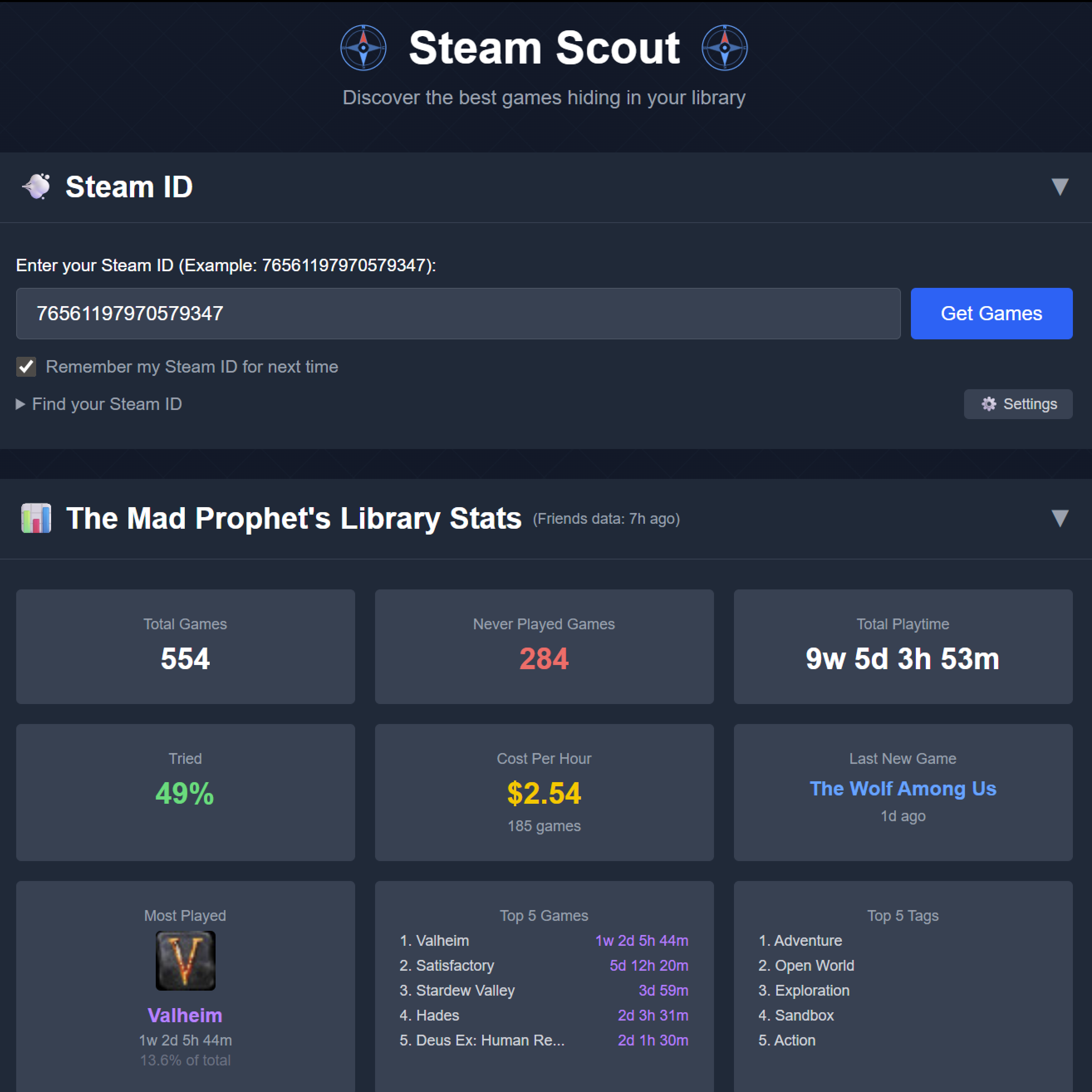 Steam Scout