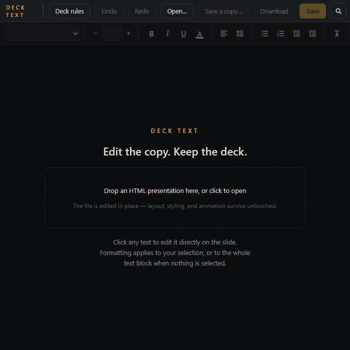 Deck Text