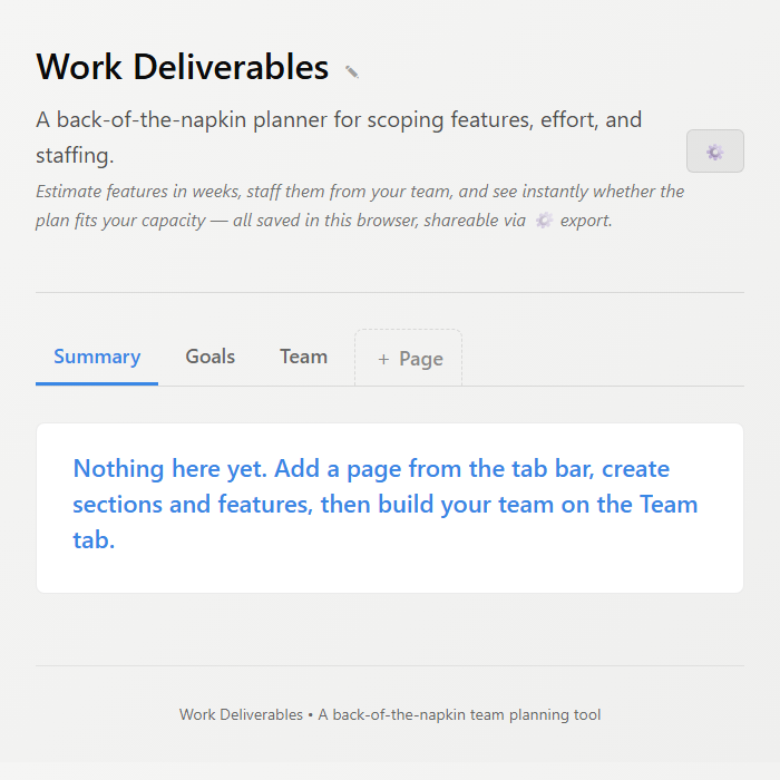 Work Deliverables